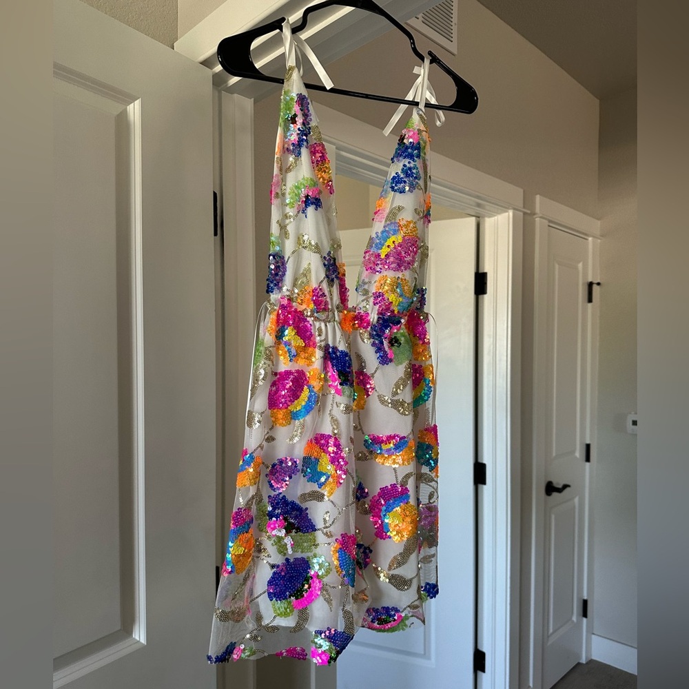 Azazie Multicolor Sequin Mini Dress